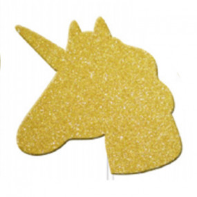 Toppers Unicornio Glitter Dourado - conj.12